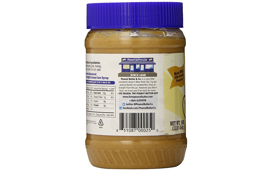 Peanut Butter & Co. The Bee's Knees Peanut Butter Blended with Scrumptious Honey   Plastic Jar  454 grams